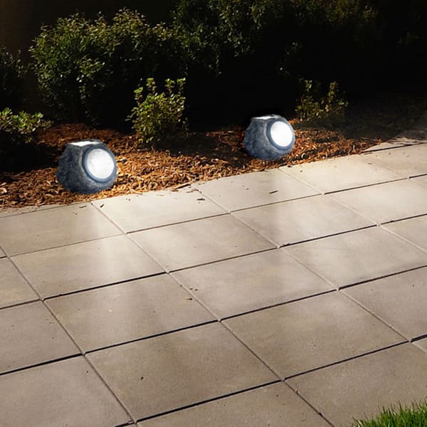 Pure Garden Solar LED Rock Landscaping Lights (Set of 8) - 4 in. x 4.5 in. x 4.5 in.
