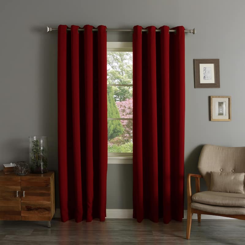 Aurora Home Thermal Insulated Blackout Curtain Panel Pair - 52"w x 90"l - Burgundy