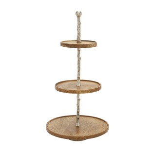 Wood/ Metal 3-tier Serving Tray - Bed Bath & Beyond - 10137663