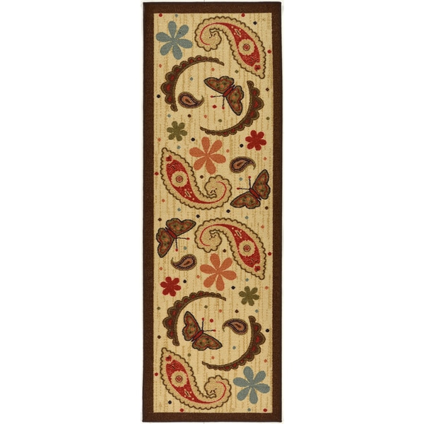 Ottomanson Saras Kitchen Beige Paisley Rug (110 x 7)