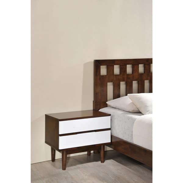 Shop Walnut White La Night Stand On Sale Overstock 10138657