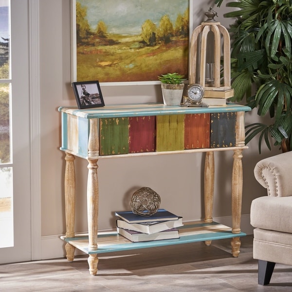 Everest 2-drawer Multi-Colored Wood Console Table by Christopher Knight Home