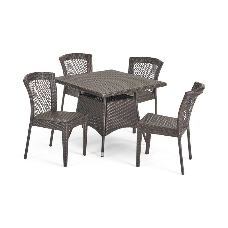 Watkins Outdoor 5-piece Wicker Dining Set by Christopher Knight Home - Multi-brown