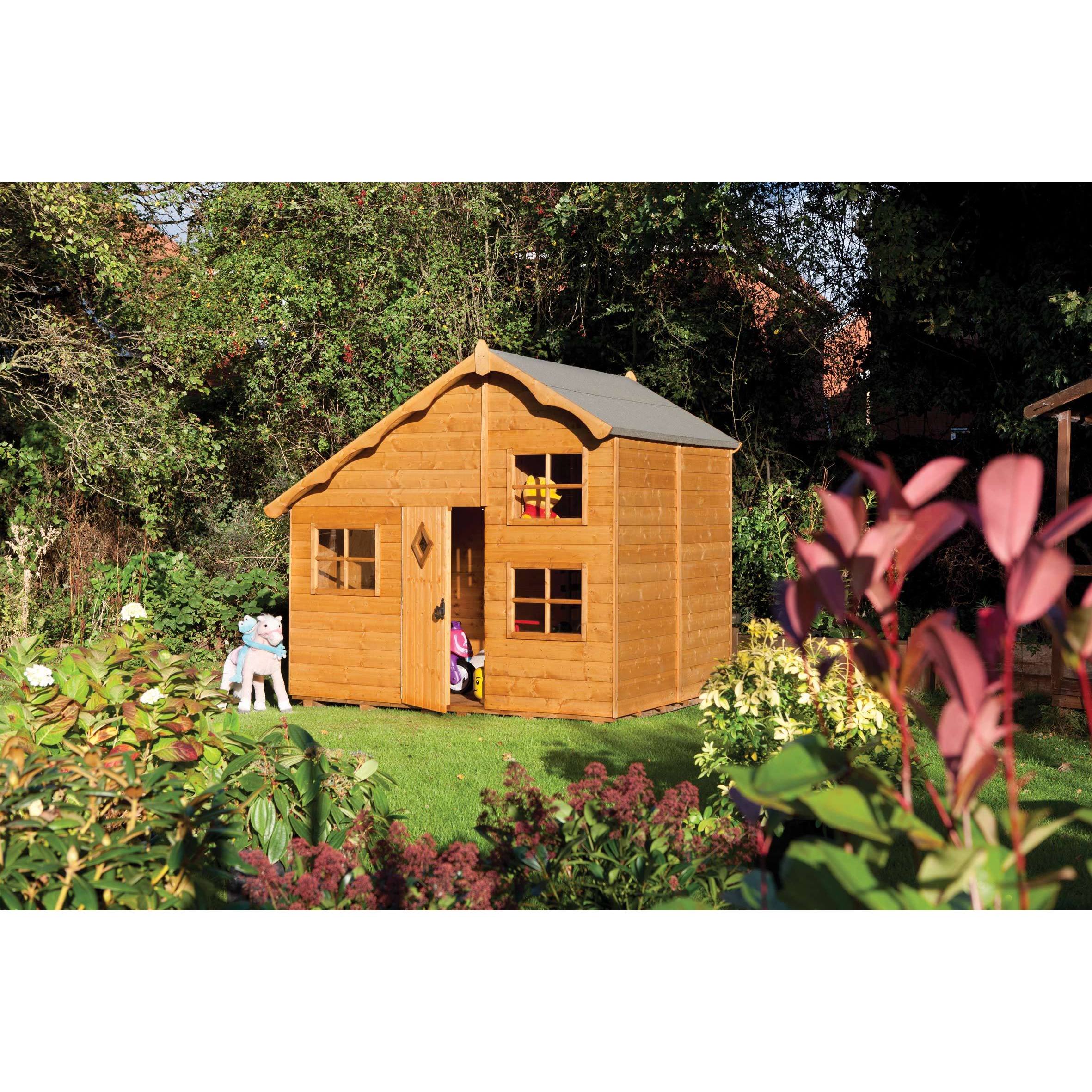 Shop English Garden Swiss Chalet Wood Playhouse On Sale