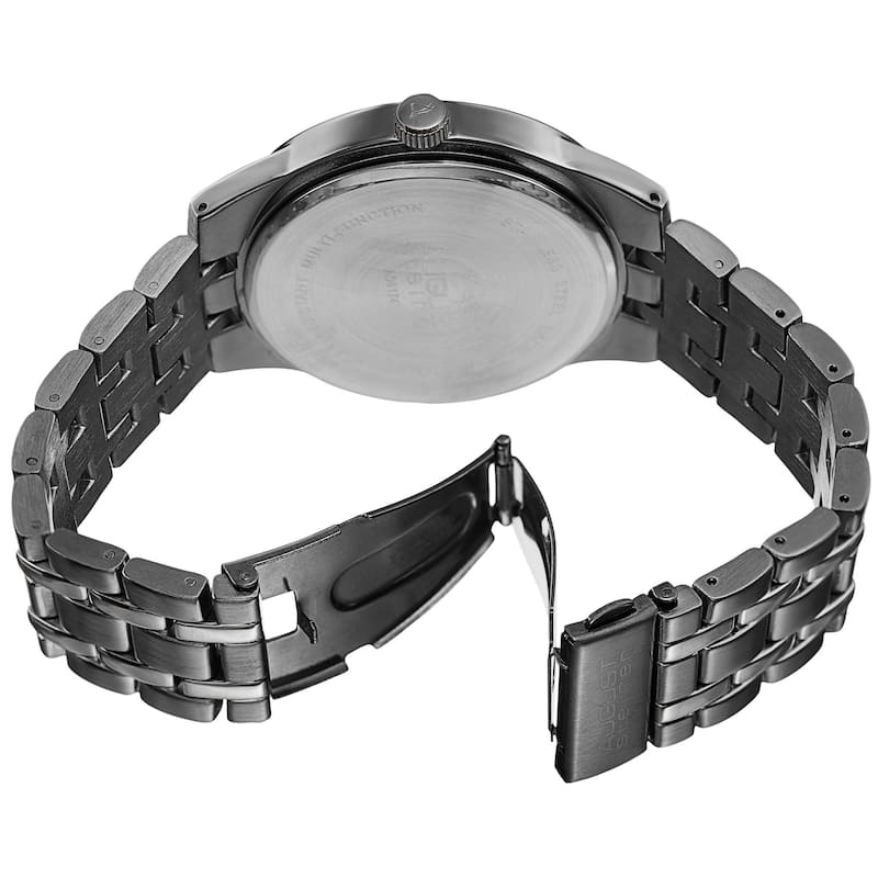 August Steiner Men's Quartz Multi-function Alloy Black Bracelet Watch