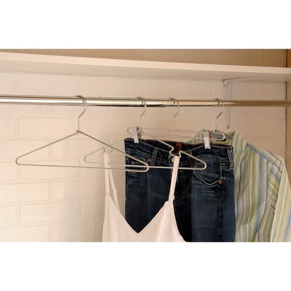 Quality Hangers Heavy Duty Metal Skirt Hangers Coat Hangers with Clips and  Polished Chrome (5 Pack)