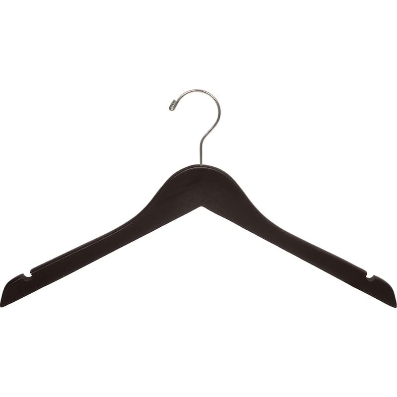 Espresso Finish Top Hanger with Brushed Chrome Hook (Box of 50)
