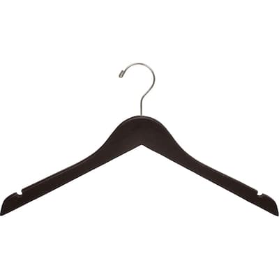 Espresso Finish Top Hanger with Brushed Chrome Hook (Box of 50)