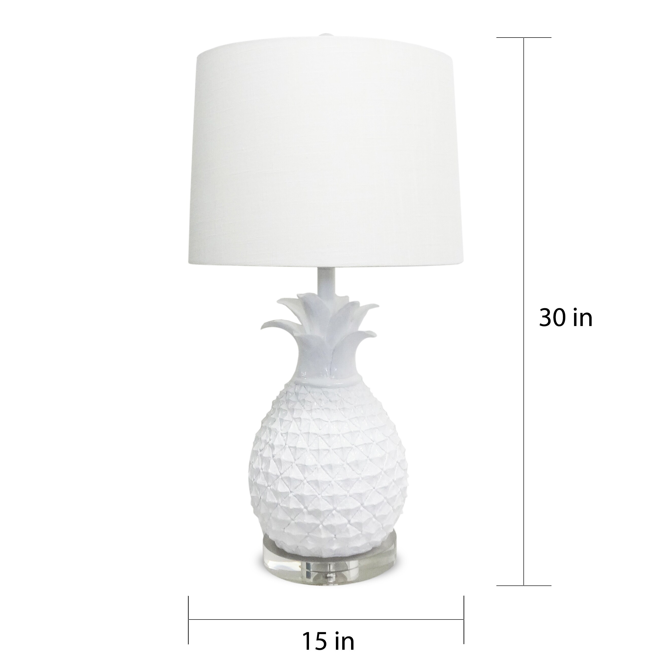 white pineapple table lamp