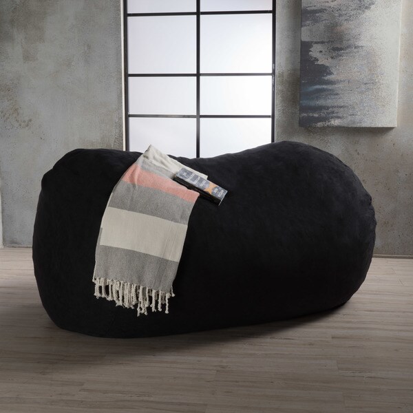 Asher Faux Suede 6.5-foot Lounge Beanbag Chair by Christopher Knight Home