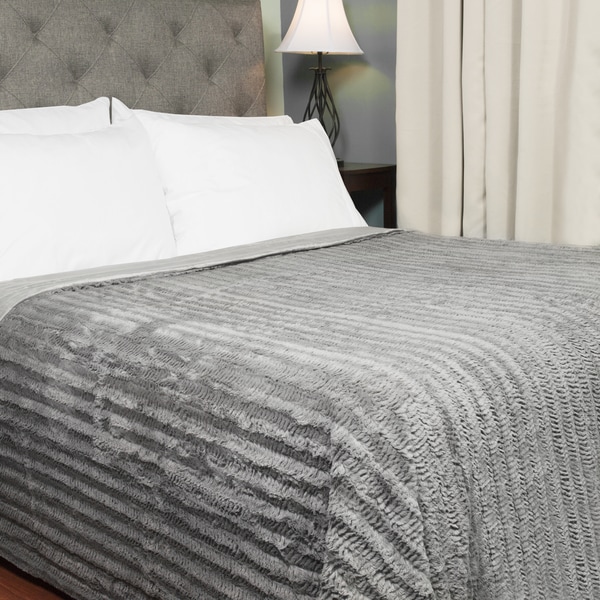 Exotic Mink Harper Ribbed Faux Fur Blanket
