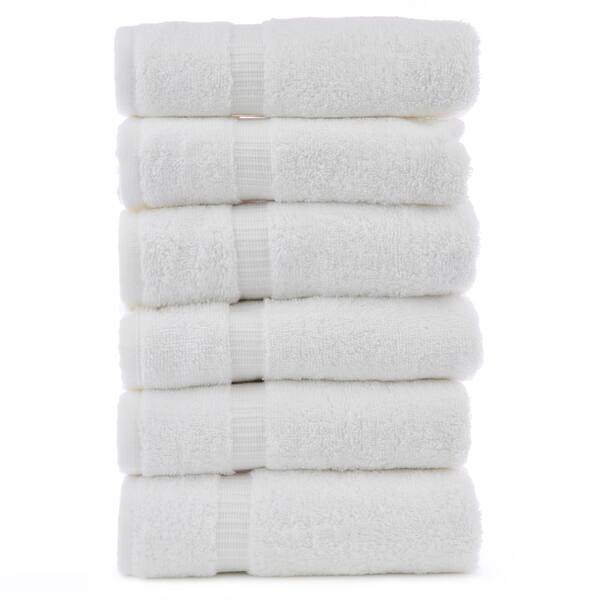 White Classic Luxury Hand Towels | Cotton Hotel Spa Bathroom Towel | 16x30 | 6 Pack | Pink, Size: 27 x 30