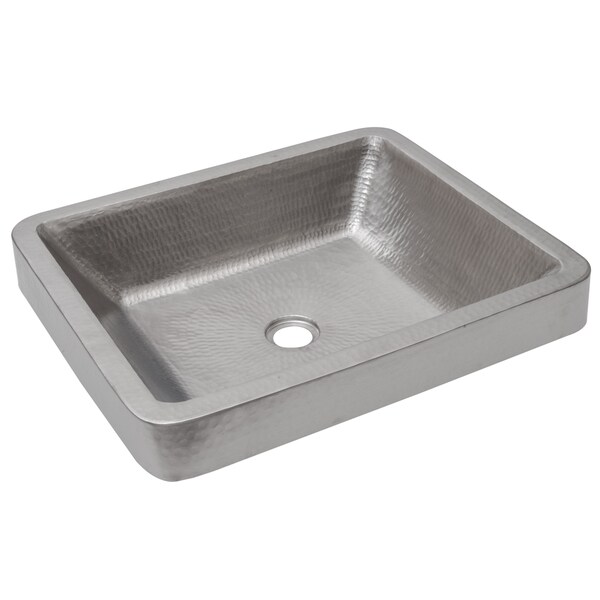 Premier Copper Products Rectangle Skirted Vessel Hammered Copper Sink ...