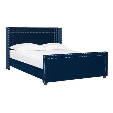 Jennifer Taylor Elle Wingback Upholstered Bedframe with Headboard