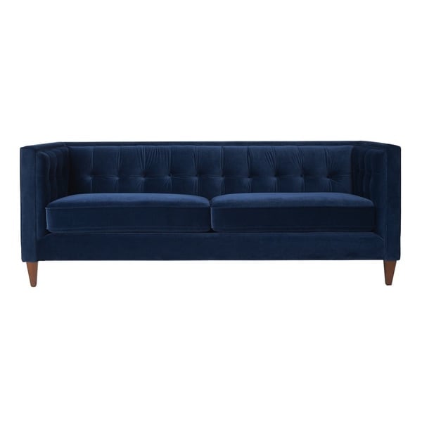 Jennifer Taylor Broderick Royal Blue Tufted Fabric Vanity Sofa