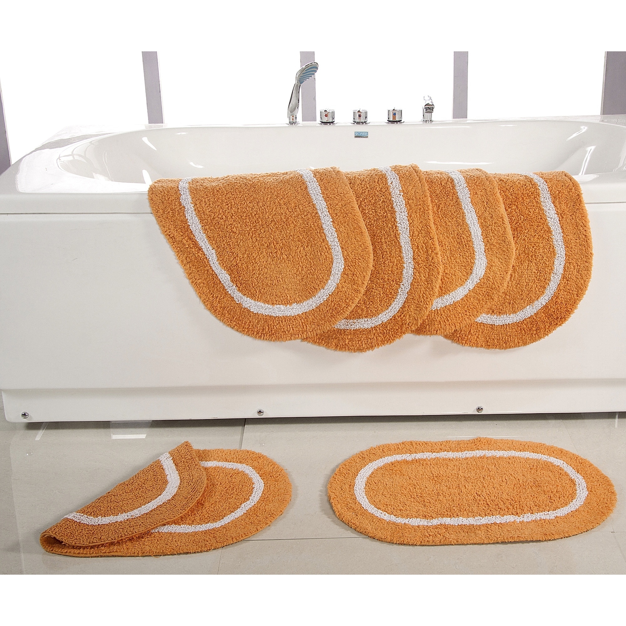 Reversible Cotton 17 x 24inch Bath Rugs (Set of 6) 17 x Coral 17 x