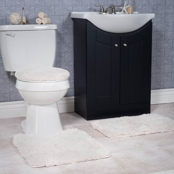3-Piece Bathroom Rug Set – Non-Slip Bath Mat Set with Bath Rug, Contour Mat, and Toilet Lid Cover by Windsor Home