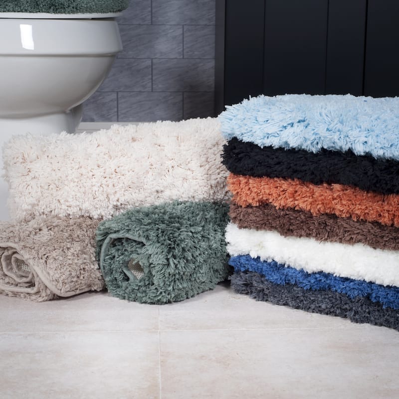 3-Piece Bathroom Rug Set – Non-Slip Bath Mat Set with Bath Rug, Contour Mat, and Toilet Lid Cover by Windsor Home