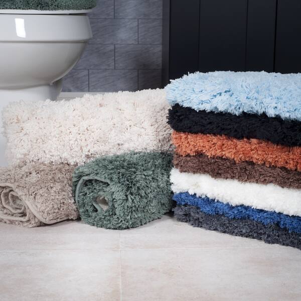 3-Piece Bathroom Rug Set – Non-Slip Bath Mat Set with Bath Rug, Contour Mat, and Toilet Lid Cover by Windsor Home
