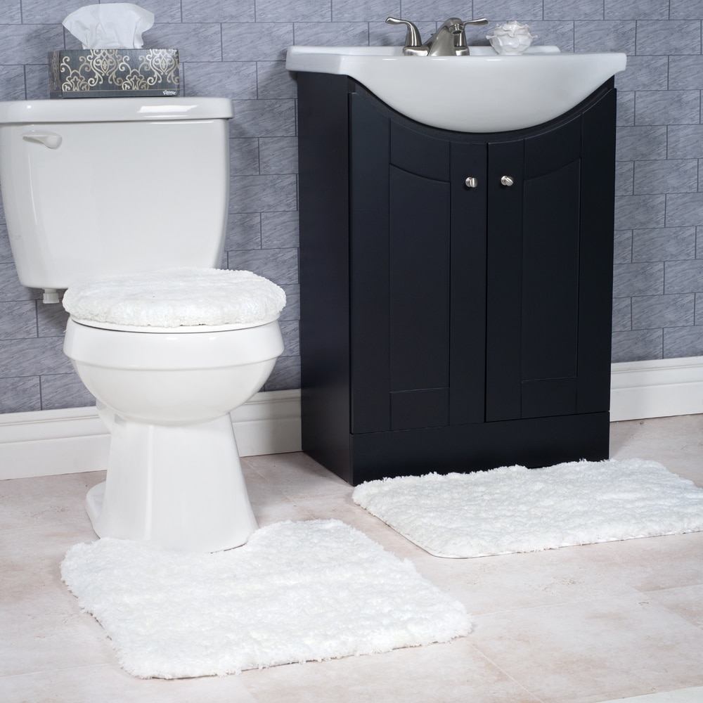Herrnalise Home Decor on Clearance and Sale 3pcs/set Bathroom Pedestal Rug  + Lid