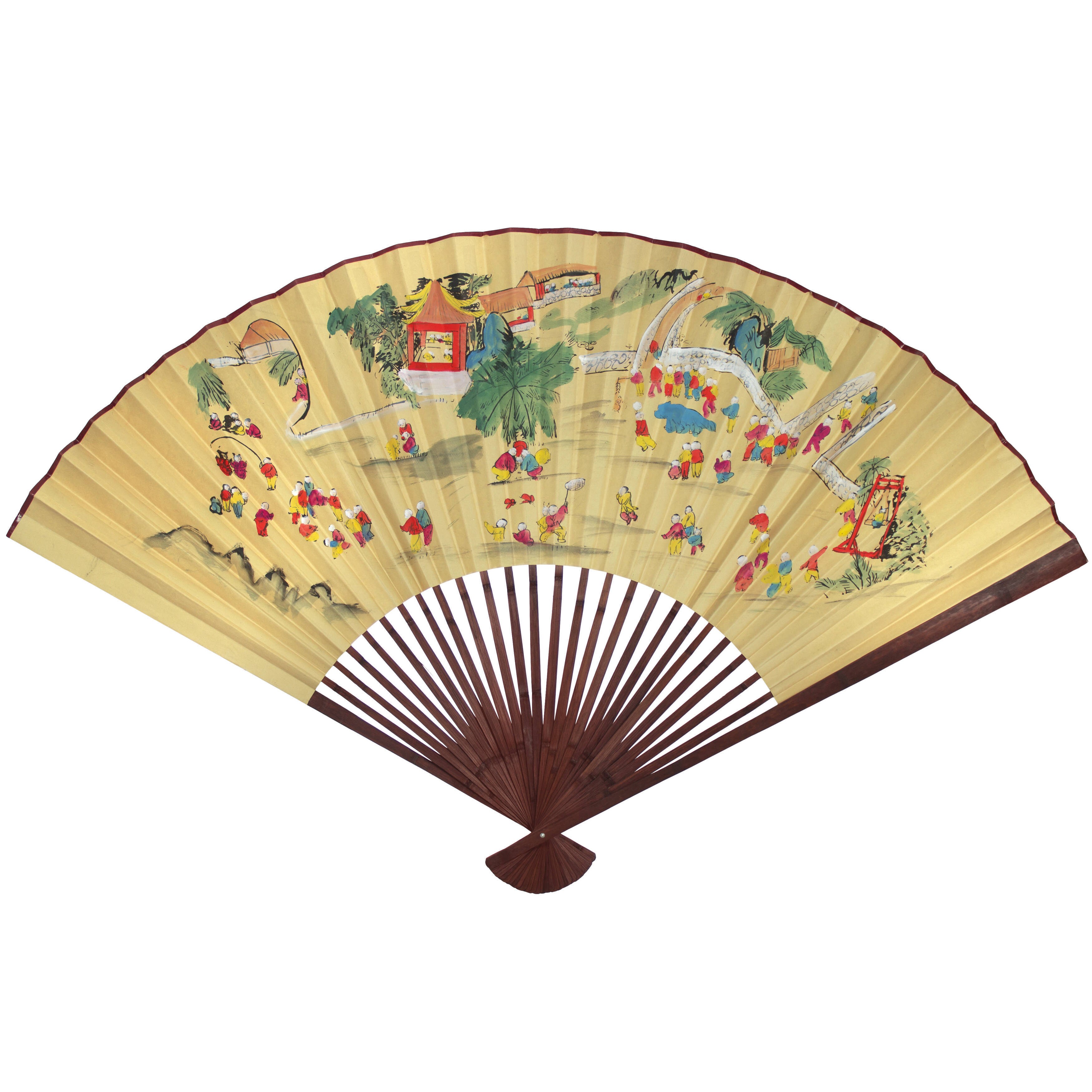 Shop Rosewood 36in. Oriental Wall Fan (China) Free Shipping On