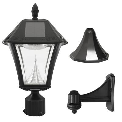 Solar Outdoor LED Light Wall/Pier/ 3in Fitter Mount - Black