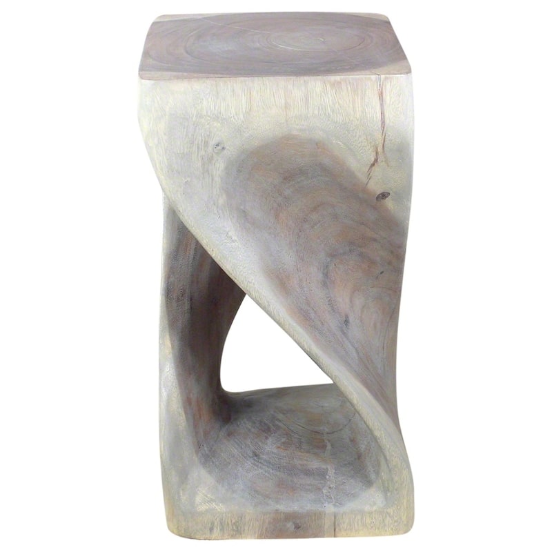 Haussmann® Original Wood Twist Stool 12 X 12 X 23 In High Grey Oil - 12 x 12 x 23