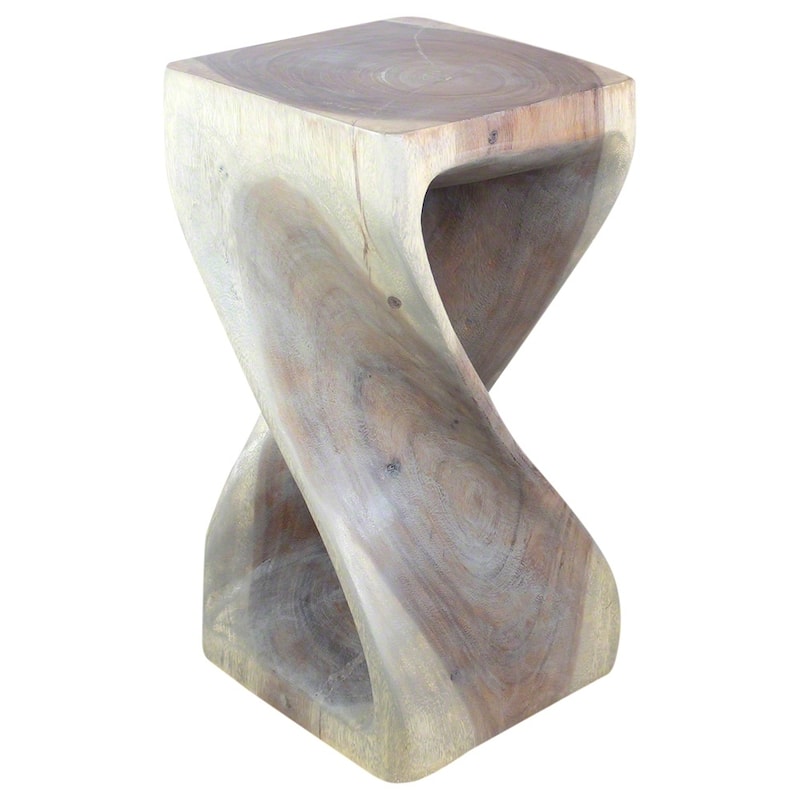 Haussmann® Original Wood Twist Stool 12 X 12 X 23 In High Grey Oil - 12 x 12 x 23