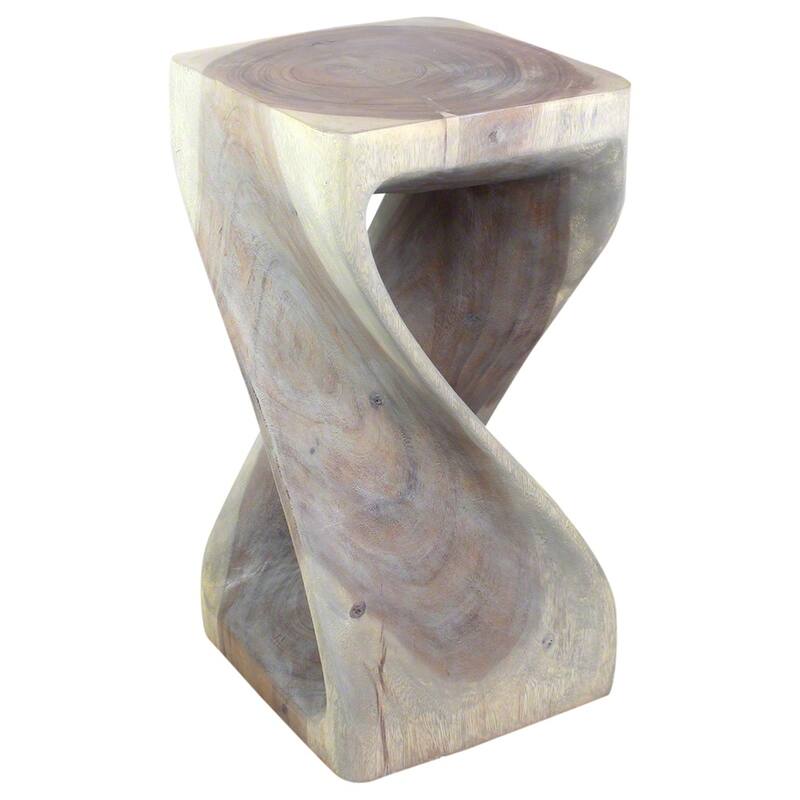 Haussmann® Original Wood Twist Stool 12 X 12 X 23 In High Grey Oil - 12 x 12 x 23