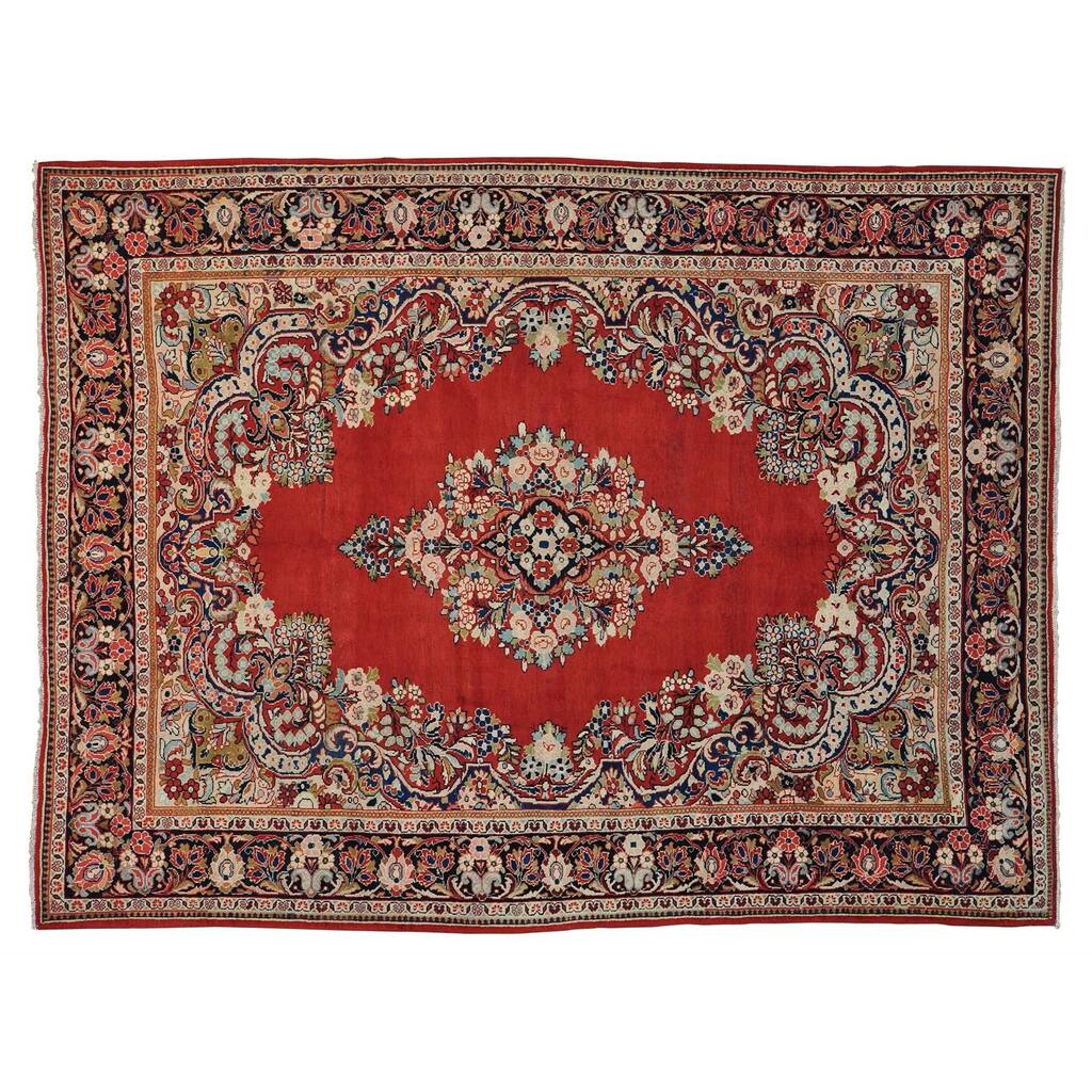 Handmade Persian Mahal Floral Design Oriental Rug