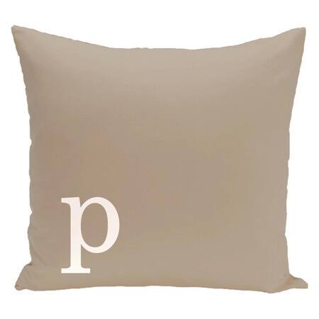 Brown 26 x 26-inch Monogram Print Decorative Pillow - P