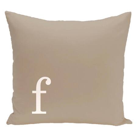 Brown 26 x 26-inch Monogram Print Decorative Pillow - F
