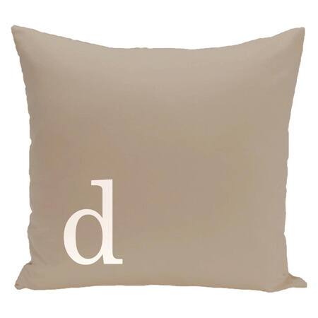Brown 26 x 26-inch Monogram Print Decorative Pillow - D