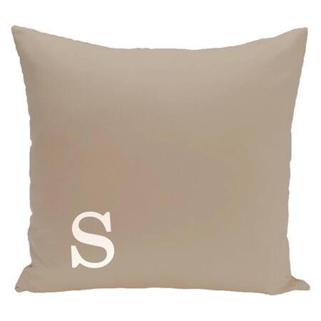 Brown 26 x 26-inch Monogram Print Decorative Pillow - S
