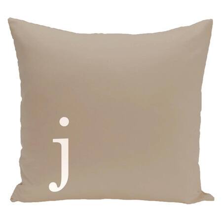 Brown 26 x 26-inch Monogram Print Decorative Pillow - J