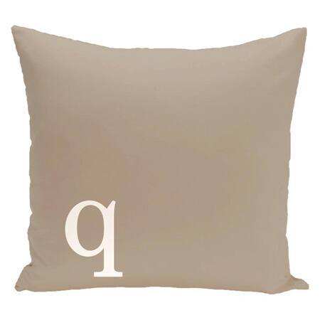 Brown 26 x 26-inch Monogram Print Decorative Pillow - Q