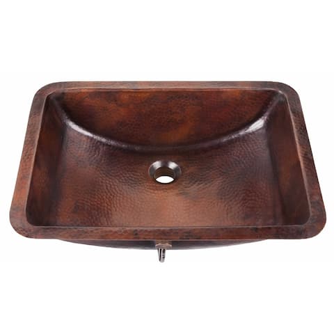 Sinkology Curie 21" Undermount Bath Sink with Overflow in Aged Copper - 21 x 14.5 x 6.5