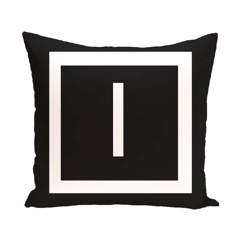 Black and White 20 x 20-inch Monogram Print Decorative Pillow