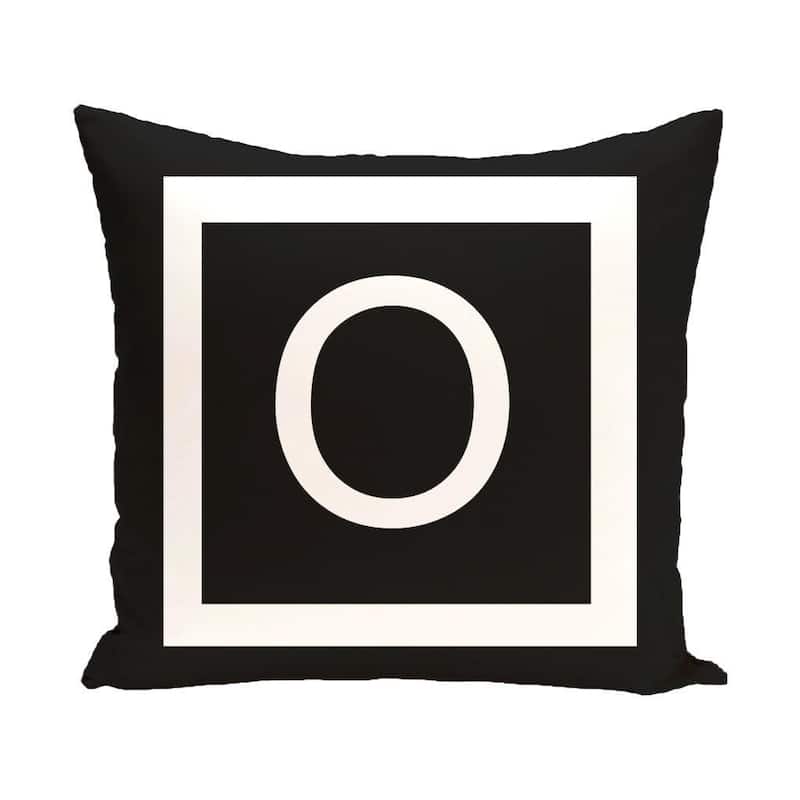 Black and White 20 x 20-inch Monogram Print Decorative Pillow
