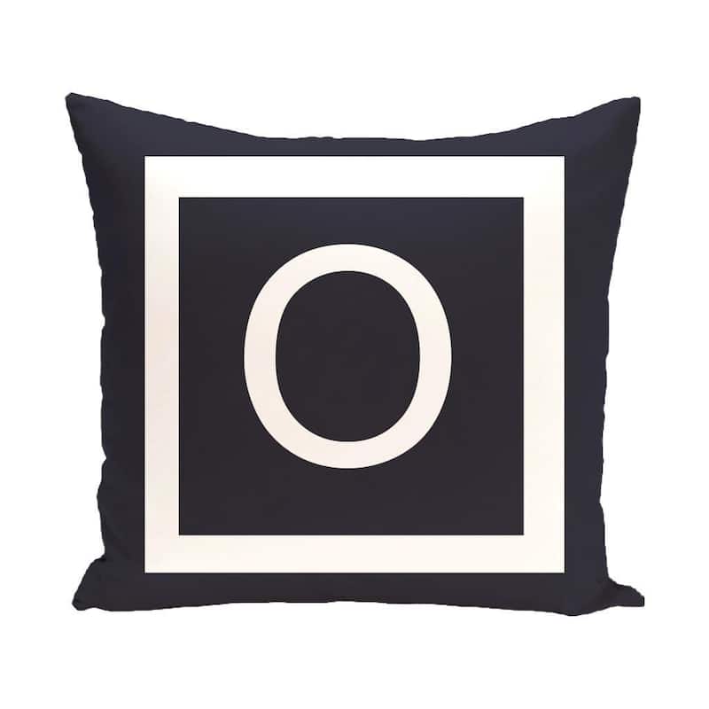 Blue and White 18 x 18-inch Monogram Print Decorative Pillow