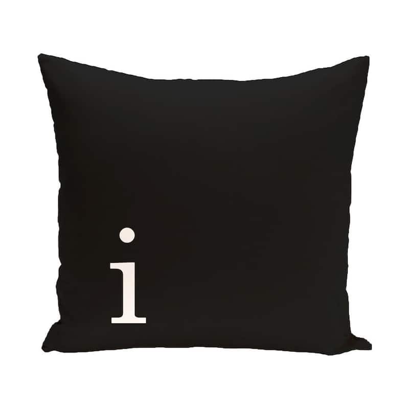 Black and White 20 x 20-inch Monogram Print Decorative Pillow