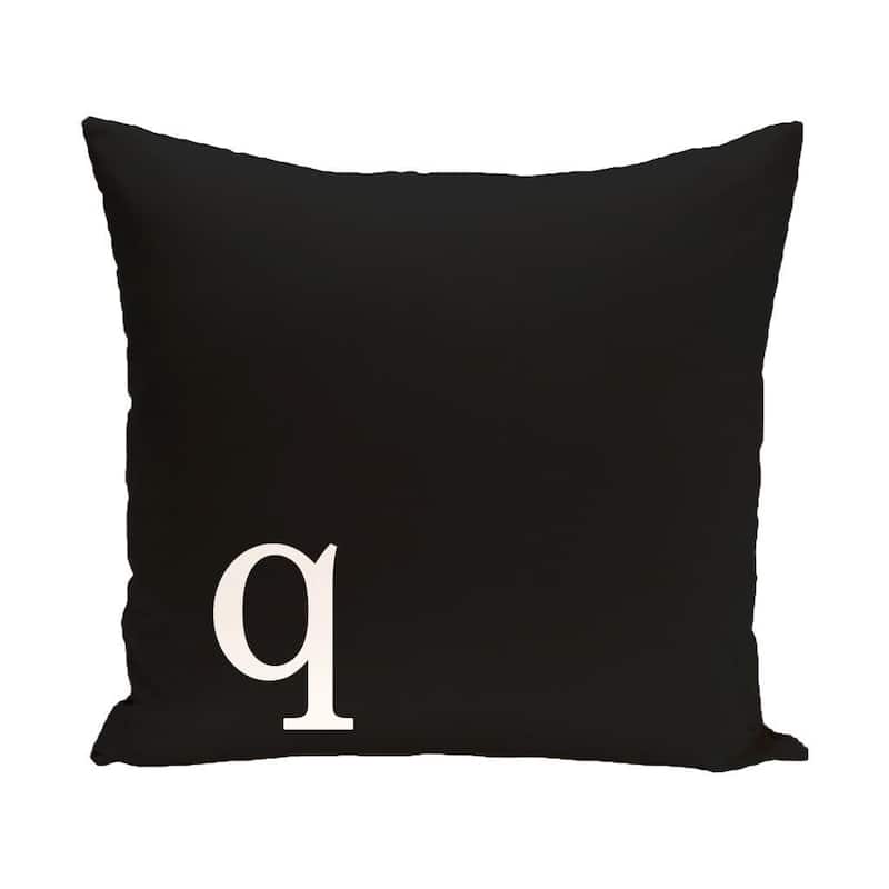 Black and White 20 x 20-inch Monogram Print Decorative Pillow