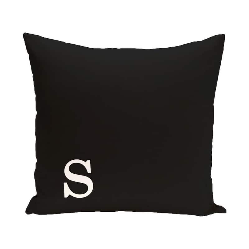 Black and White 20 x 20-inch Monogram Print Decorative Pillow