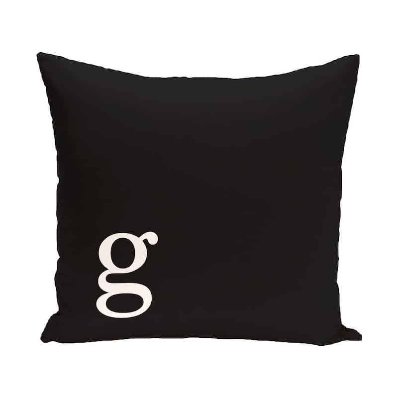 Black and White 20 x 20-inch Monogram Print Decorative Pillow