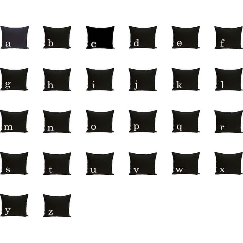 Black and White 20 x 20-inch Monogram Print Decorative Pillow