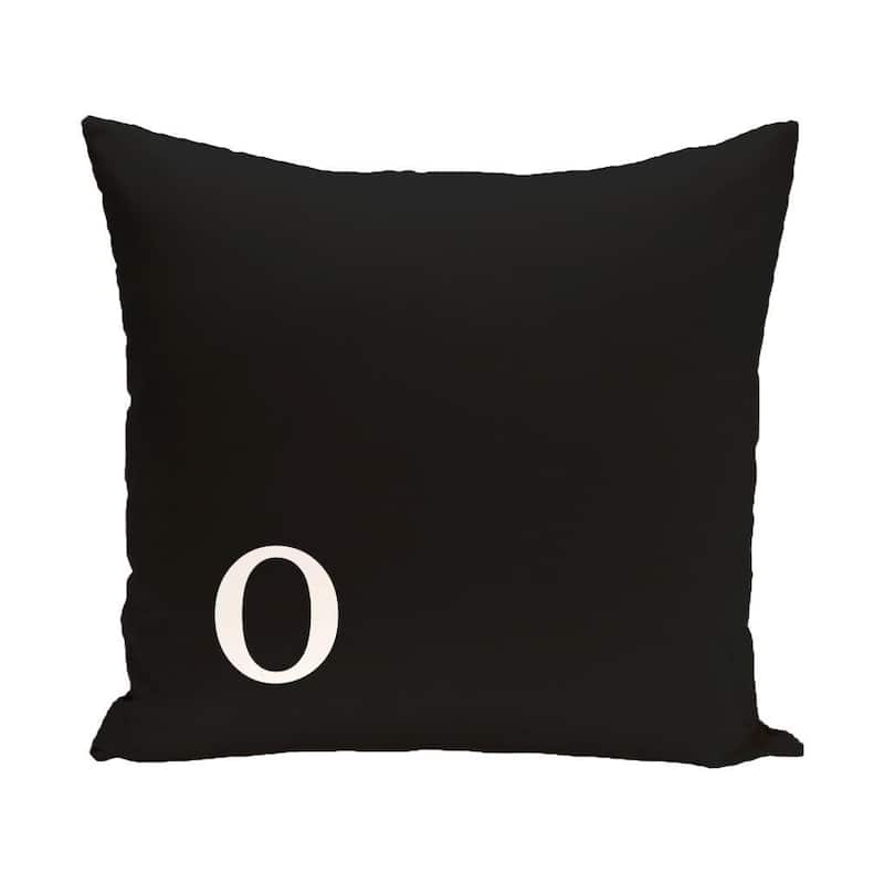 Black and White 20 x 20-inch Monogram Print Decorative Pillow