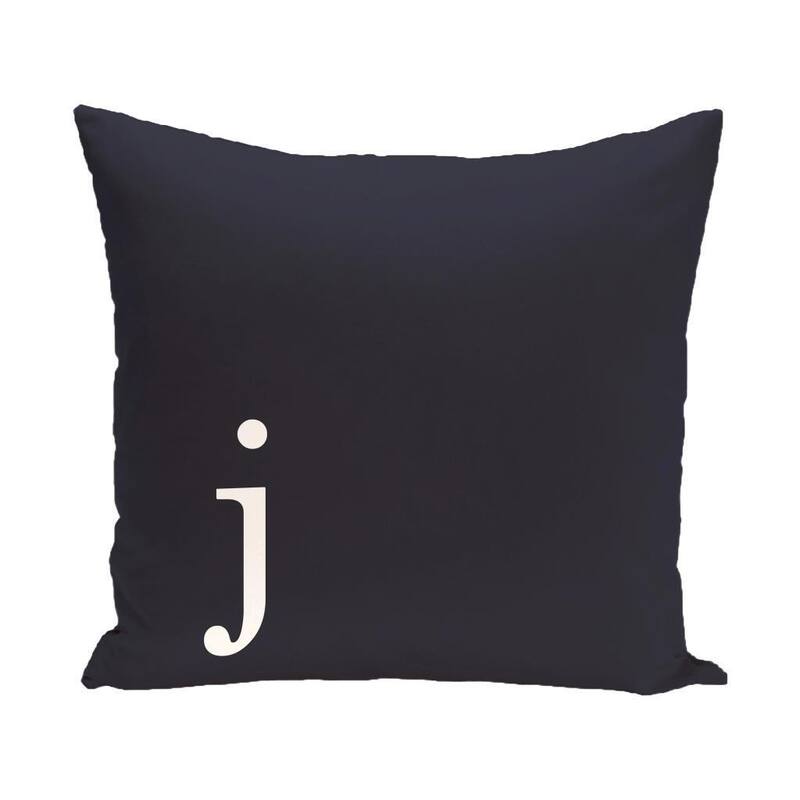 Blue and White 18 x 18-inch Monogram Print Decorative Pillow