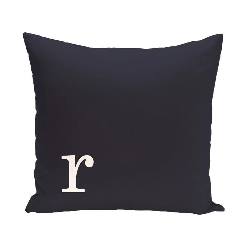 Blue and White 18 x 18-inch Monogram Print Decorative Pillow
