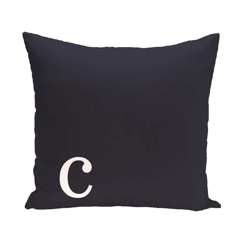 Blue and White 18 x 18-inch Monogram Print Decorative Pillow