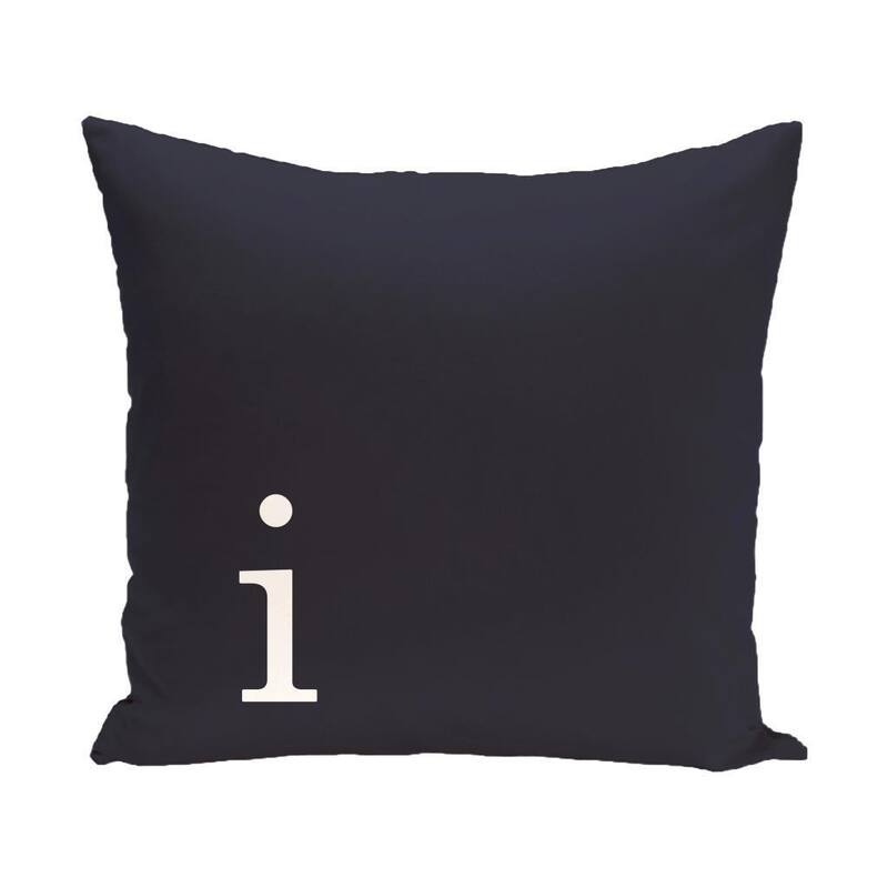 Blue and White 18 x 18-inch Monogram Print Decorative Pillow
